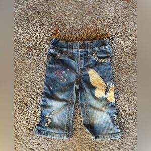 Ralph Lauren Kids Embroidered Jeans with Butterfly and Star size 12M